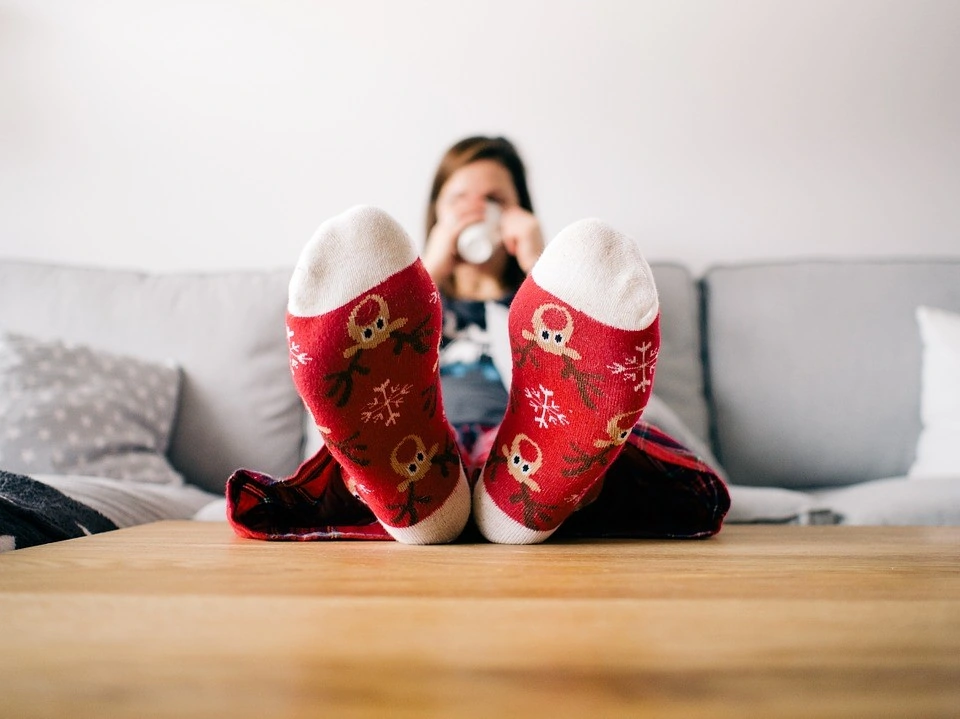 Feet, Socks, Living Room, Person, Relaxing, Table